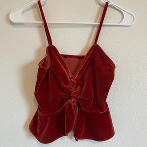 Orange velvet corset tank